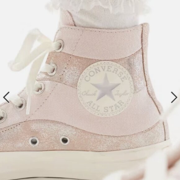 CONVERSE Chuck Taylor All Star Suede & Metallic Canvas High Top Sneaker MSRP$125 - Picture 7 of 16